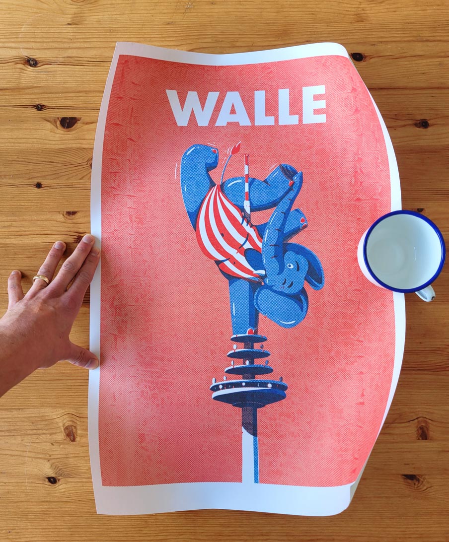 Walle Poster Elefant und Fernsehturm - Bremen 